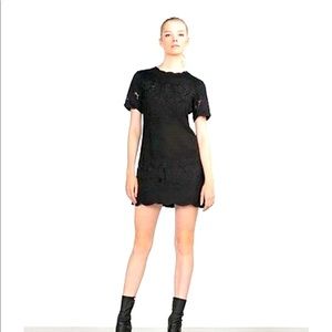 ZARA Black Embroidered Mini Dress